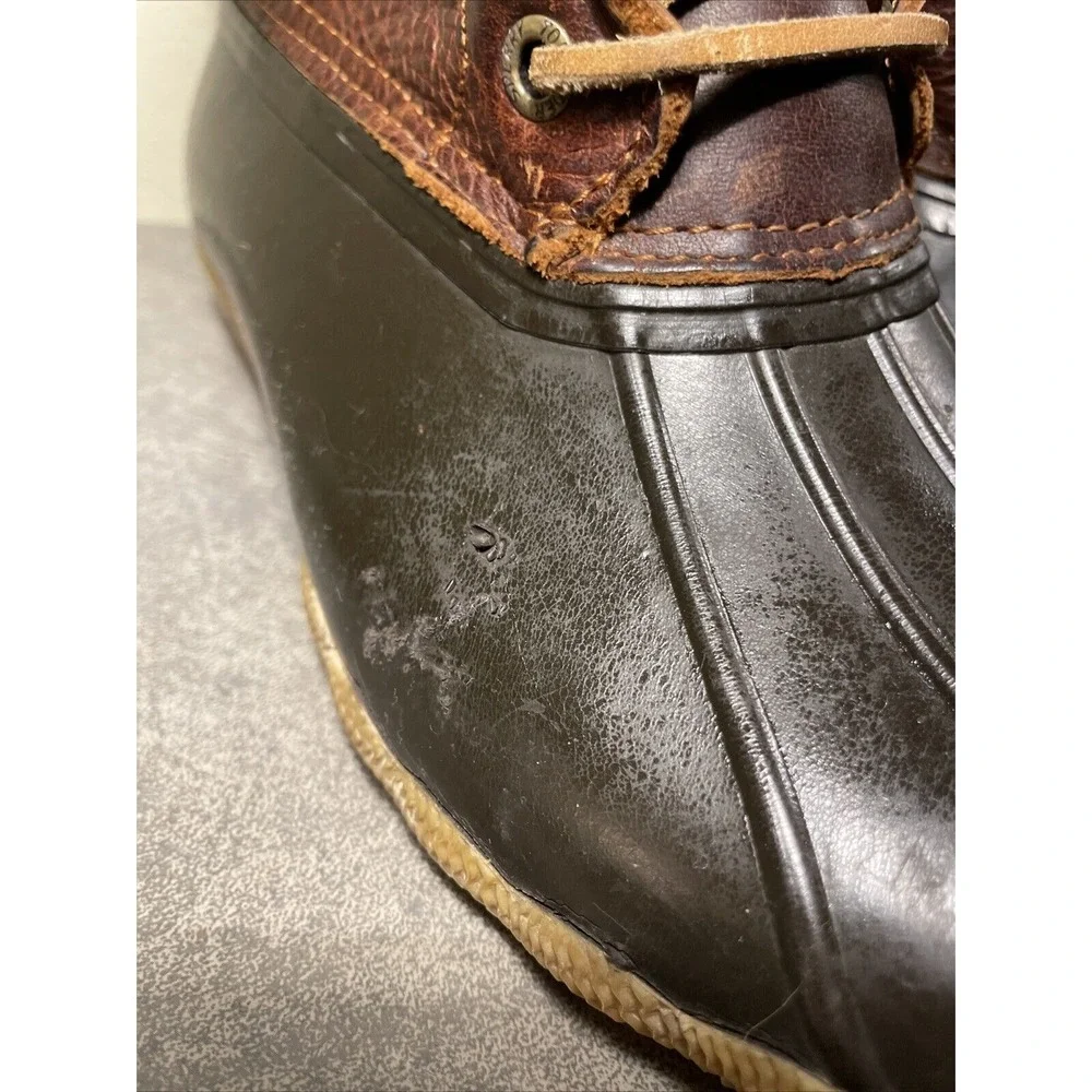 Sperry Women's Sz 6 Bootie Saltwater Duck Waterproof Rubber Brown‎ Boots Gum
